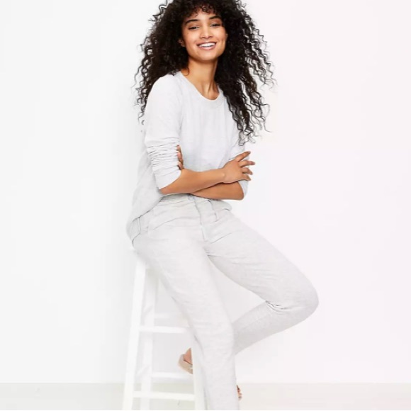 Lou & Grey Supersoft Plush gray fleece lounge pant / sweat pant NEW NWT Size L - Picture 12 of 12